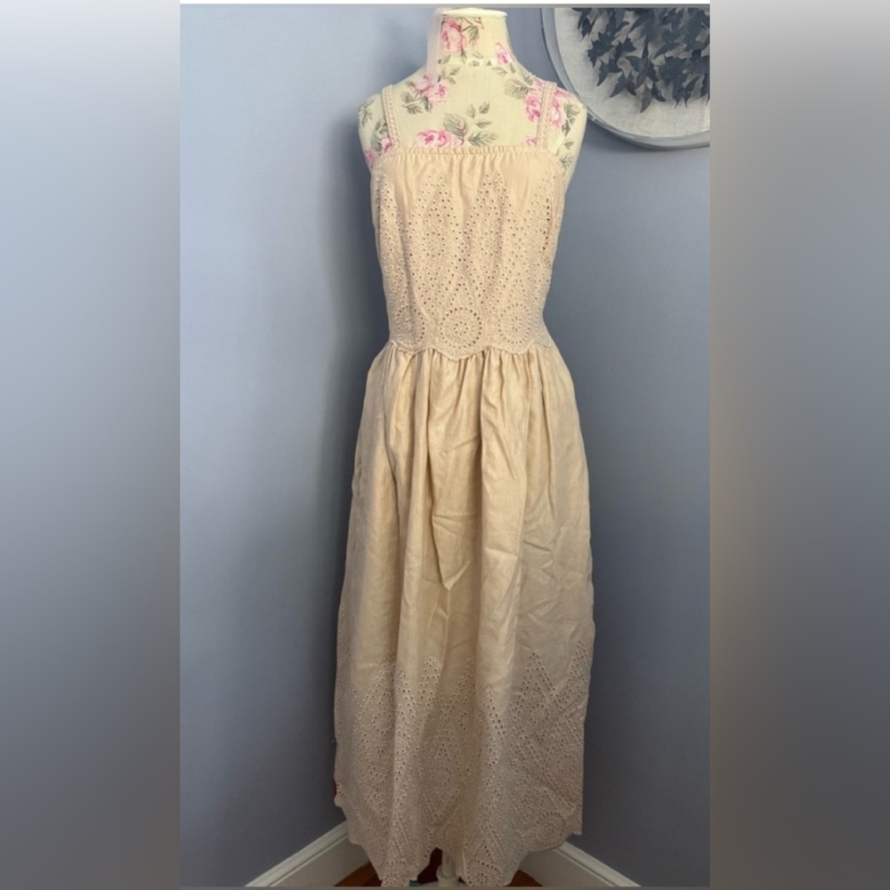 NEW Elie Tahari Elegant Cream Eyelet Maxi Dress